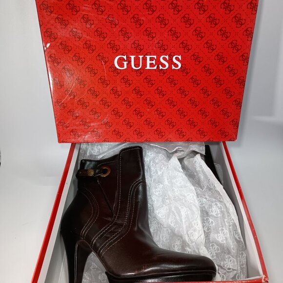 GUESS Stiletto Ankle Boots-Booties Brown Size: 9M w/Box - Picture 15 of 16